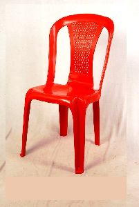 Red Armless Plastic Chair