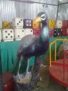 Fiber Natural Peacock Statue