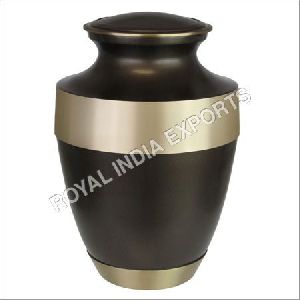 Adria Brown Cremation Urn with Gold Band