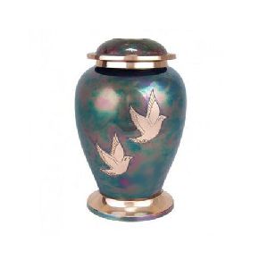 Birds Printed Brass Urn