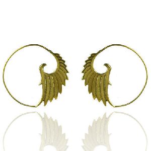 Brass Spiral Earring