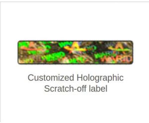 Holographic Scratch Off Label