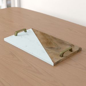 Marble and Wood Tray