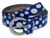 Artificial Leather Ladies Blue Polka Belt