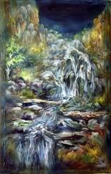 Water Fall Oil Canvas Painting