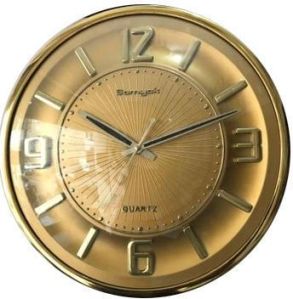 Plastic Golden Wall Clock