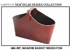 LEATHER MAGZINE BASKET