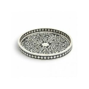 Bone inlay round tray