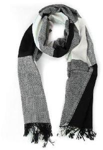 Black & White Merino Wool Stole