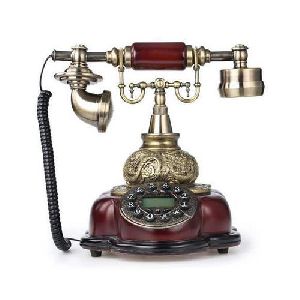 Brown Antique Wooden Telephone