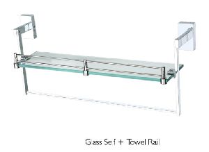 Icon Series Glass Shelf With Towel Rail