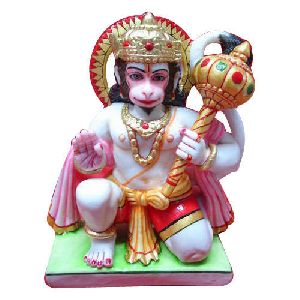 Multicolor Marble Hanuman Statue