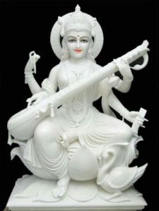 White Marble Saraswati Mata Statue