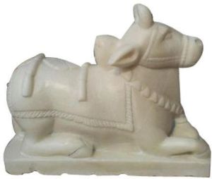 White Marble Nandi Statue