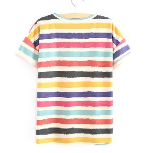 Striped Printed T Shirt
