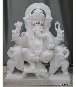 White Marble Ganesh Statue