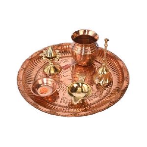 Copper Pooja Thali Set