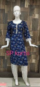 Dark Blue Casual Kurti