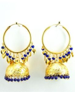 Leaf Gold Leaf Work Jhumka