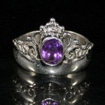 SILVER AMETHYST GEMSTONE RING