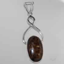 SILVER BRONZITE GEMSTONE PENDANT