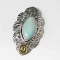 SILVER LARIMAR GEMSTONE PENDANT