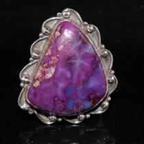 SILVER PURPLE TURQUOISE GEMSTONE RING