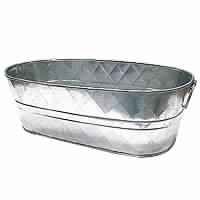 Galvanised Planter Oval Shape