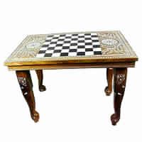 Square Chess Tables with Ivory Inlay