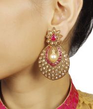 Crystal Ruby Stone Earrings
