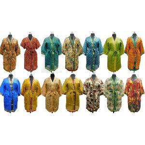 Silk Saree Vintage Kimono Ethnic Soft Women's Bath Robes