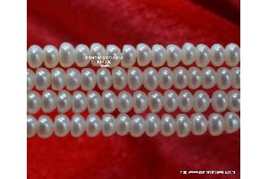 3 MM WHITE COLOR FRESHWATER FLAT SHAPE PEARL BEADS