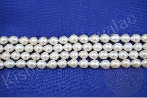 DROP SHAPE WHITE COLOR FRESHWATER 8-8.5 MM PEARL BEADS