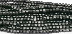 Black Onyx Faceted Square Bead Long Strand