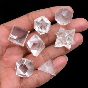 Crystal Quartz Seven Chakra Stone Sacred Geometry Set