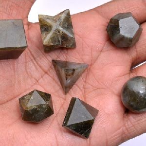 Labradorite Seven Chakra Stone Sacred Geometry Set