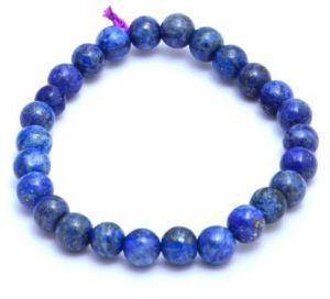 Lapis Lazuli 8mm Smooth Round Bead Stretchable Bracelet