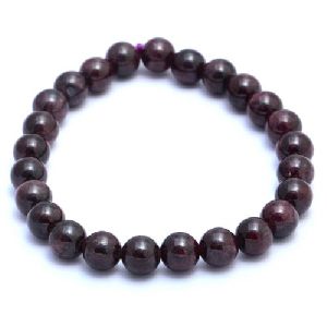 Natural Garnet 8mm Round Bead Stretchable Yoga Bracelet