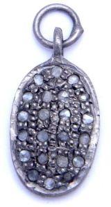 Pave Oval Diamond Charm Pendant