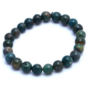 SERPENTINE GREEN 8mm Smooth Round Bead Stretchable Bracelet