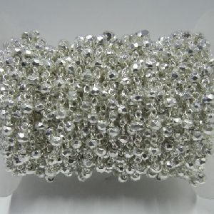 Silver Pyrite Gemstone Beaded Chain