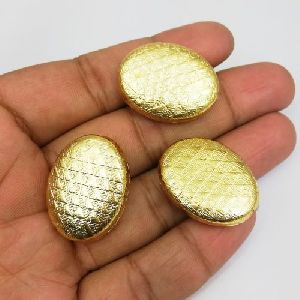 Trendy Gold Plated Fancy Oval Bead