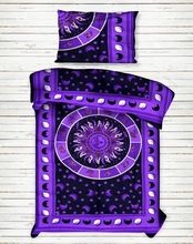 Sun astrology mandala duvet doona cover indian hippie quilt cover hippie twin ethnic blanket set