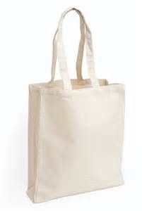 Plain white cotton canvas tote bag