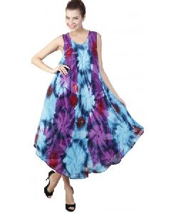 Sleeveless Women Long Tie Dye Dress