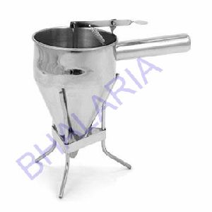 Stainless Steel Confectionery Funnel With Pipe Handle and Stand