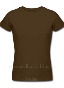 Plain T-Shirt For Women Brown