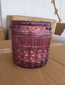 glass candle jar copper finish