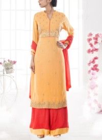 Sandy Brown Palazzo Suit Set