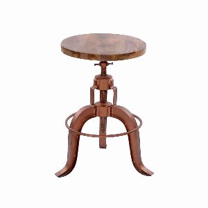 Iron Bar Stool with Adjustable Seat